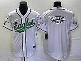 Men's Philadelphia Eagles White Team Big Logo Cool Base Stitched Baseball Jersey,baseball caps,new era cap wholesale,wholesale hats